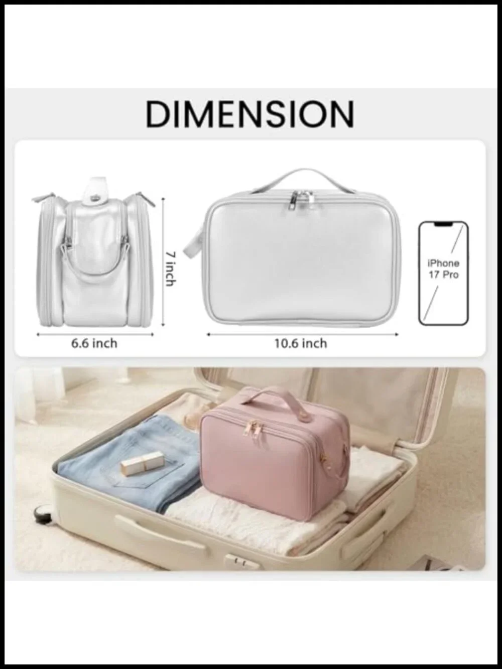 Travel Makeup Bag Large Capacity Waterproof Cosmetic Organizer